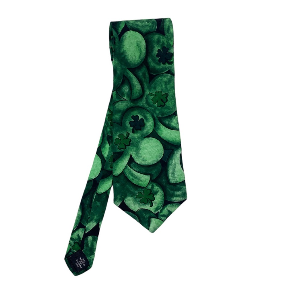 Seasons St Patrick’s Day Silk Tie Irish 4 Leaf Clover